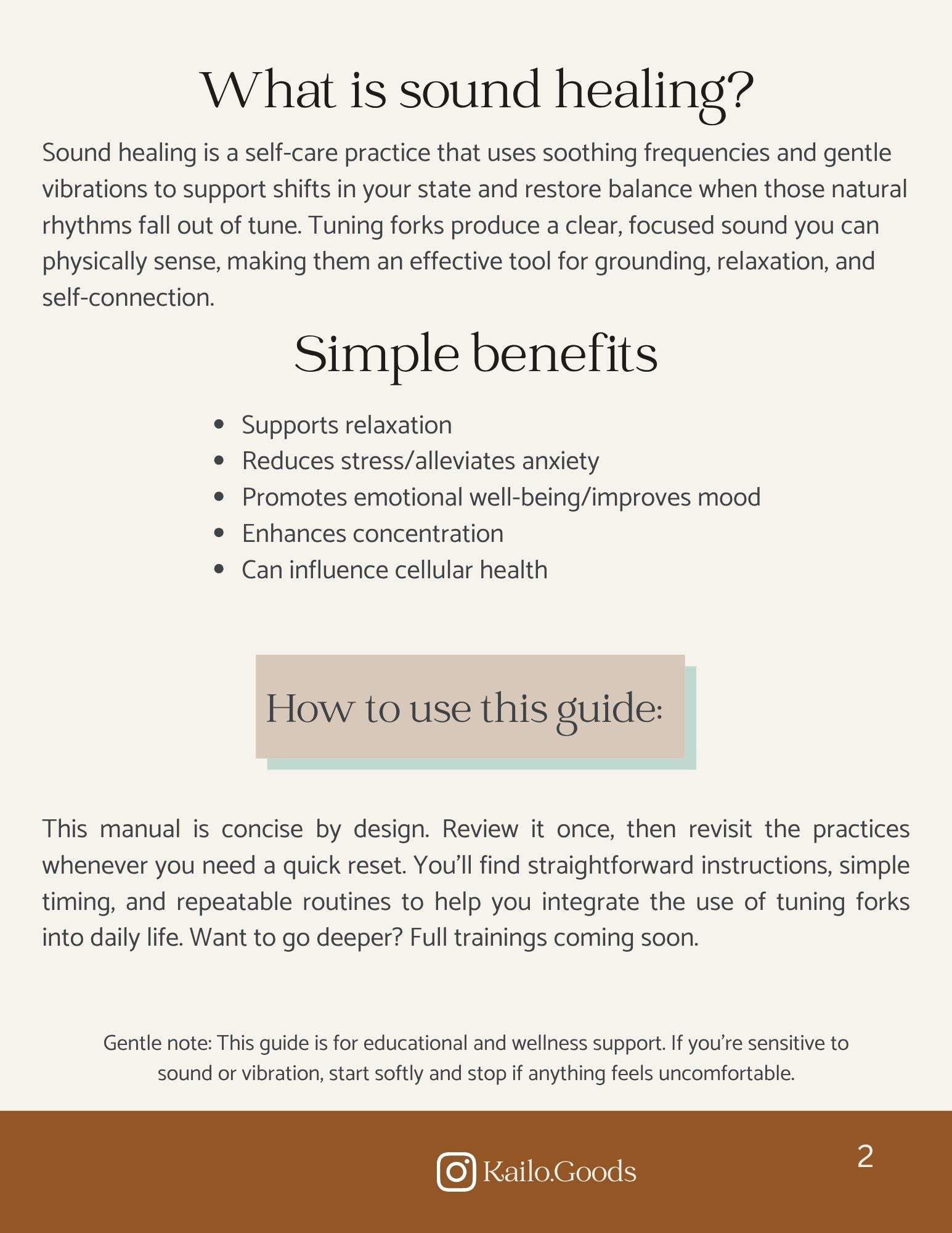 528 Hz Tuning Fork + Training Manual Set